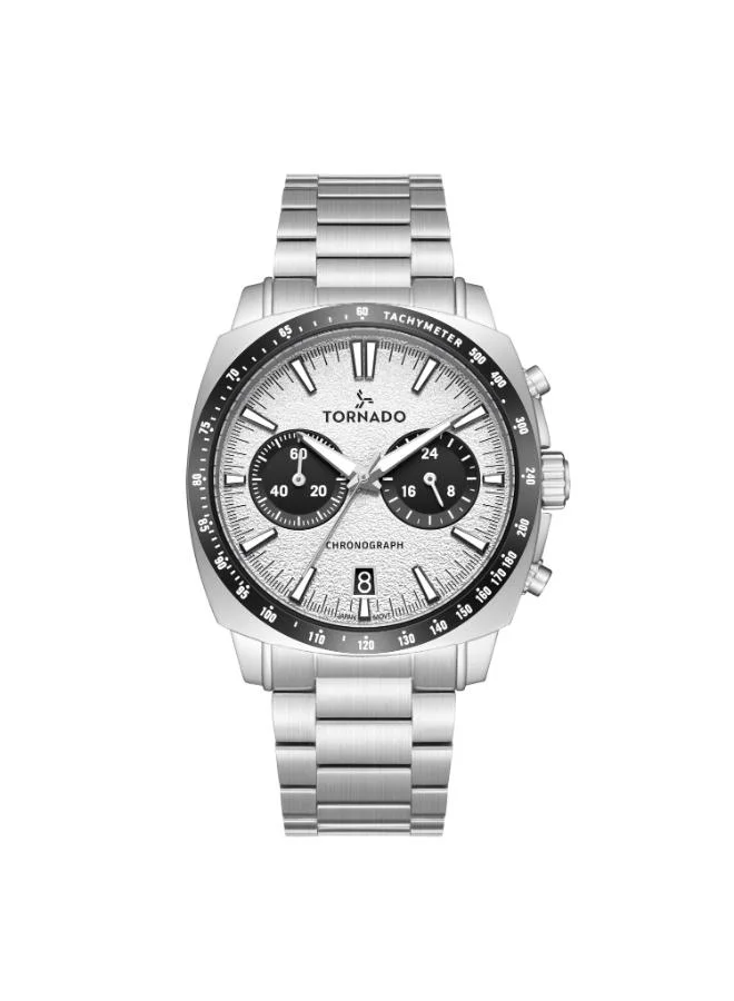 تورنيدو Men's Solid stainless steel Chronograph Watch T25104S-SBSW-B - 42mm